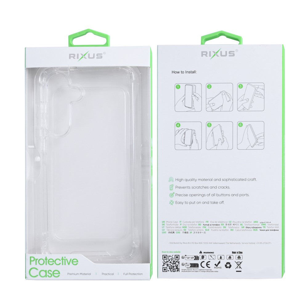 Capa Antirruptura Rixus Para Samsung Galaxy S25 FE Transparente - Estojo Protetor Substituição
