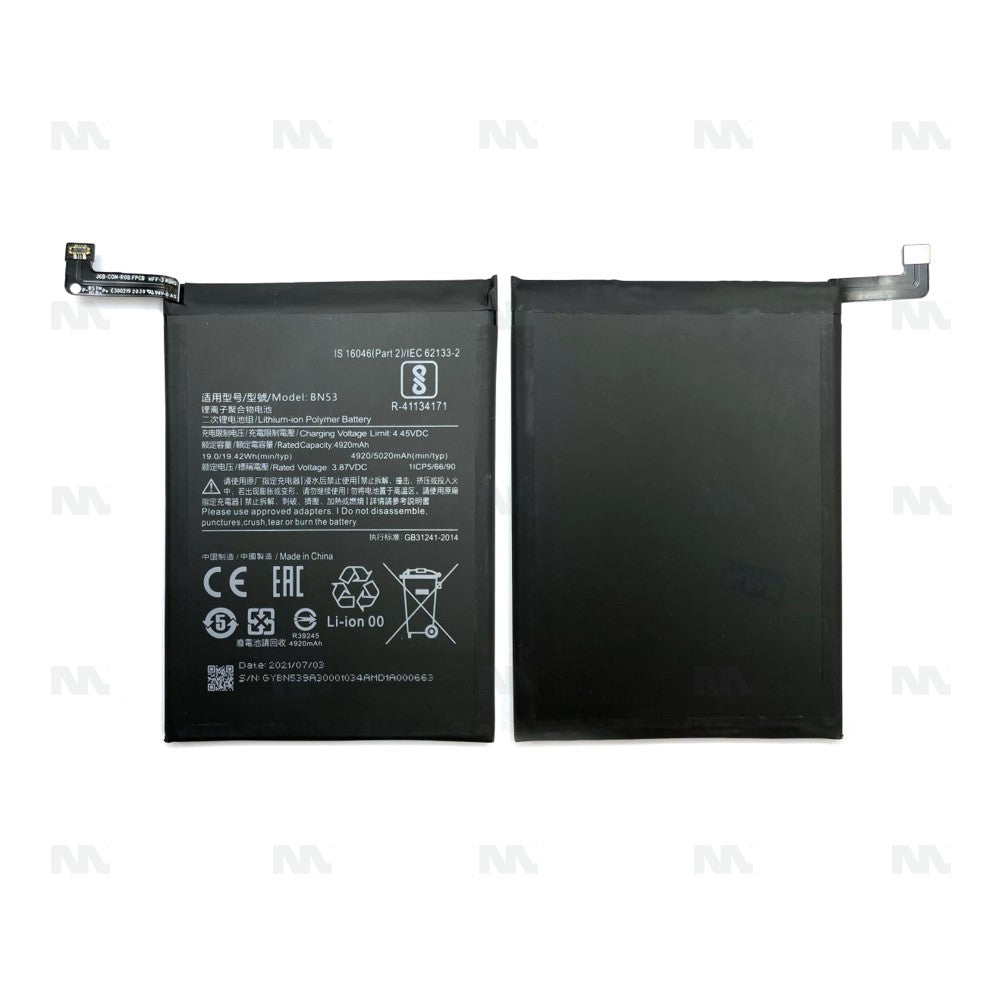 Batterie OEM Xiaomi Redmi Note 9 Pro et Redmi Note 10 Pro Pièce de Rechange