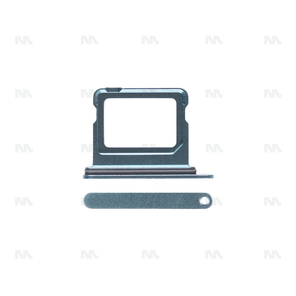 Support Carte SIM pour Apple iPhone 16 et 16 Plus, Pièce de Rechange, Couleur Bleu Sarcelle