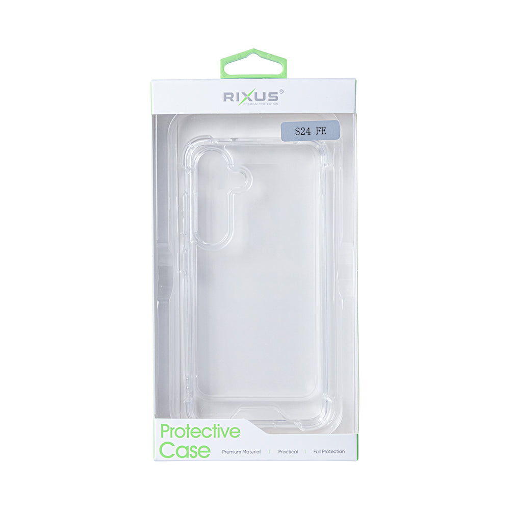 Capa Anti-Estouro Rixus Para Samsung Galaxy S24 FE Transparente - Estojo Protetor Substituição