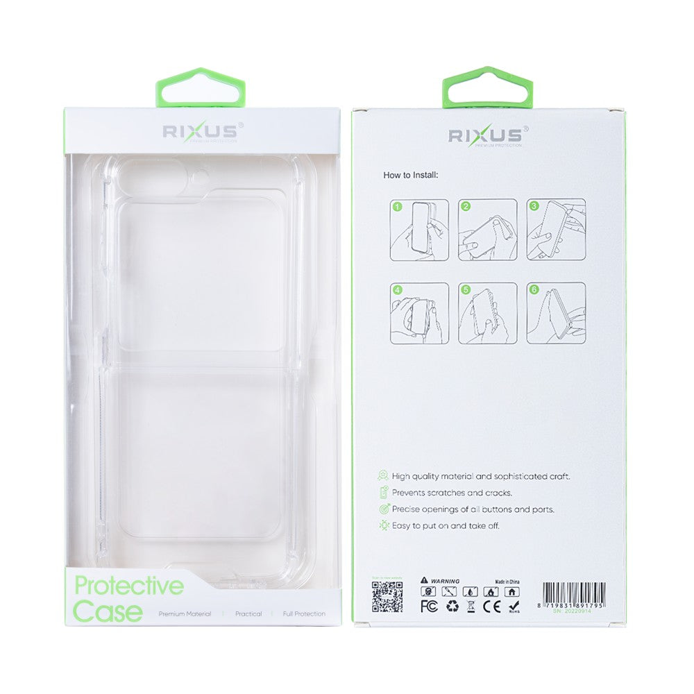 Rixus Anti-Burst Case For Samsung Galaxy Z Flip6 Clear