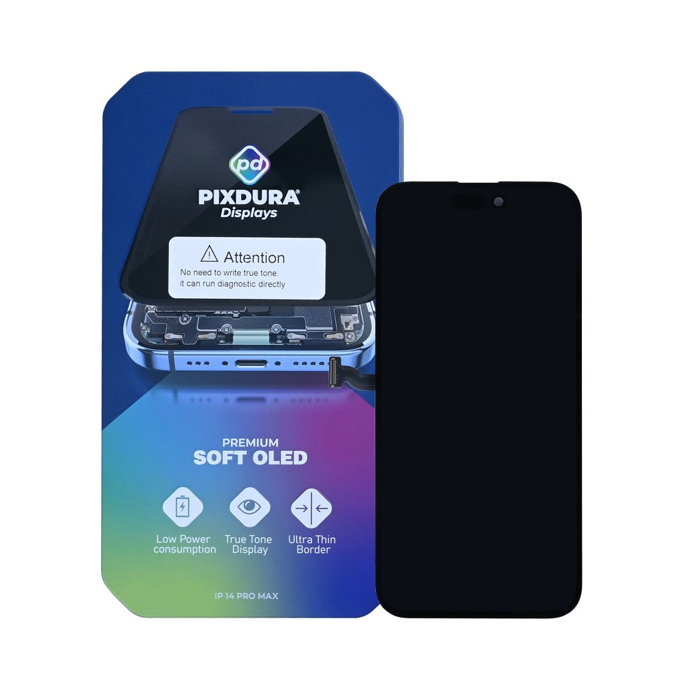 PIXDURA For iPhone 14 Pro Max Display And Digitizer Soft-OLED (Run Diagnostics)