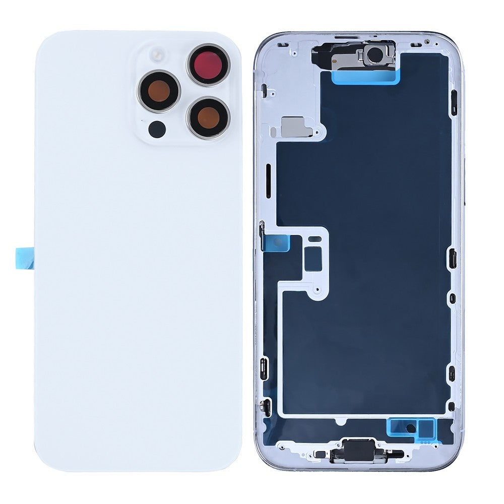 For iPhone 16 Pro Max Complete Housing Incl. All Small Parts Without Battery And Back Camera White Titanium
