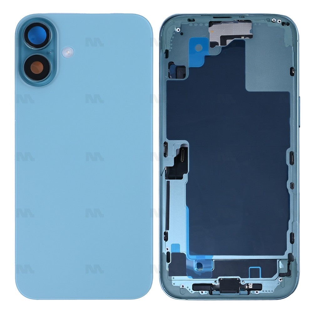 For iPhone 16 Plus Complete Housing Incl. All Small Parts Without Battery And Back Camera Teal