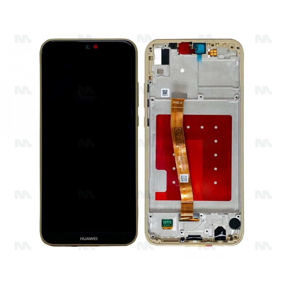 Pantalla y Digitalizador con Marco Oro para Huawei P20 Lite (ANE-LX1) Repuesto OEM