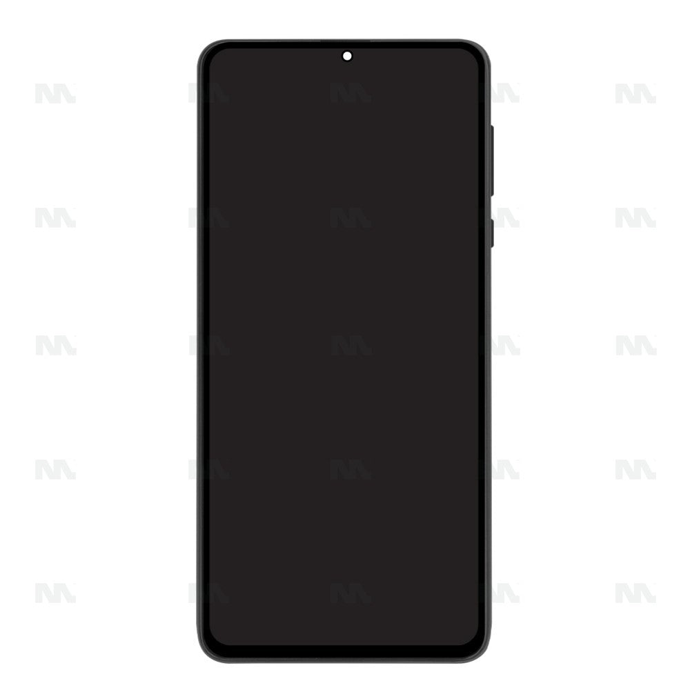 Display e Digitador com Moldura Samsung Galaxy A72 A725F Preto OLED Flexível Peça de Substituição