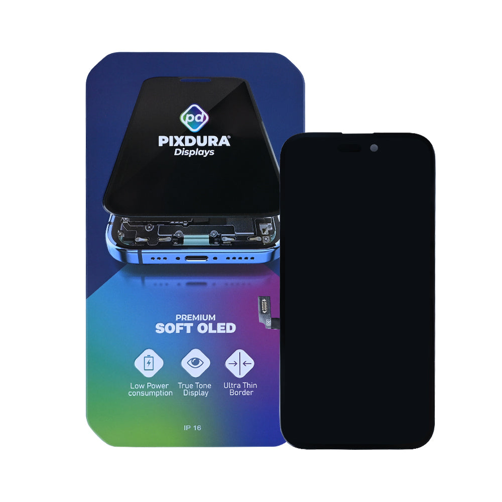 PIXDURA For iPhone 16 Display And Digitizer Soft-OLED Premium (IC Removable)