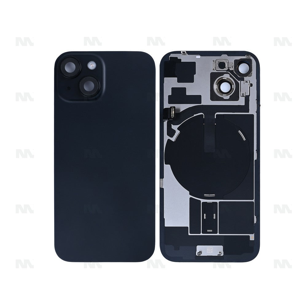 For iPhone 15 Extra Glass With NFC, Enlarged Camera Frame Black Pulled