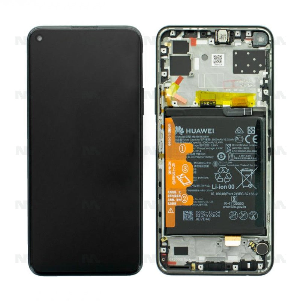 Huawei P40 Lite 5G (CDY-NX9A) OEM Service Part Screen Incl. Battery (02353SUN) - Black