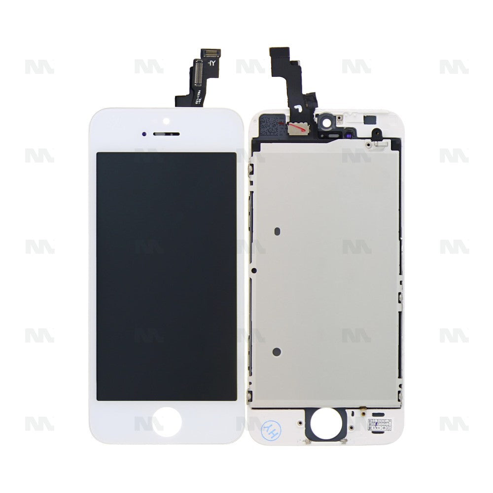 iPhone 5S/SE Display + Digitizer, +Metal Plate A+ High Quality - White