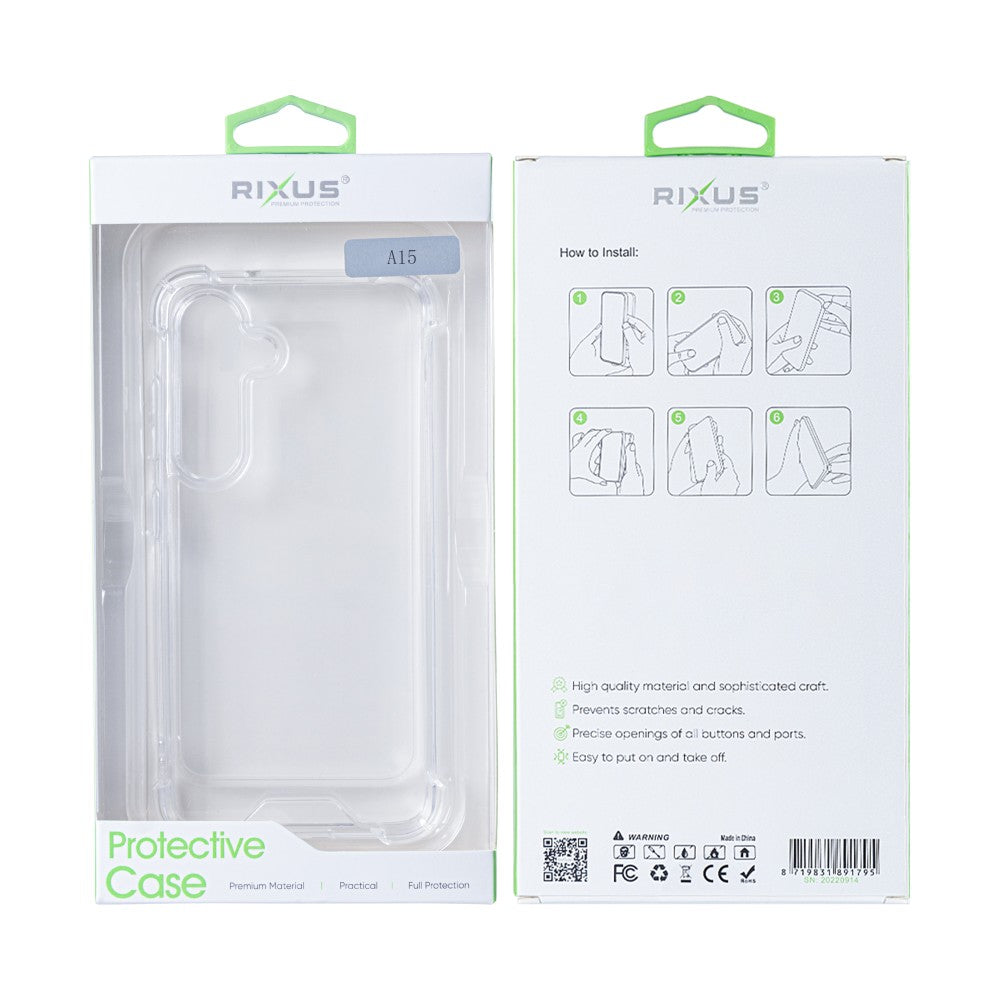 Capa Antirruptura Rixus Para Samsung Galaxy A15 5G Transparente - Estojo Protetor Substituição