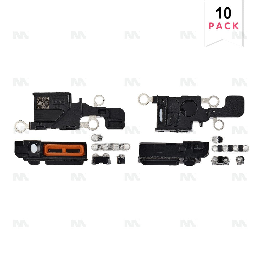 Set de 10 Rejillas de Altavoz y Micrófono para Apple iPhone 16 Blanco Compatible Repuesto