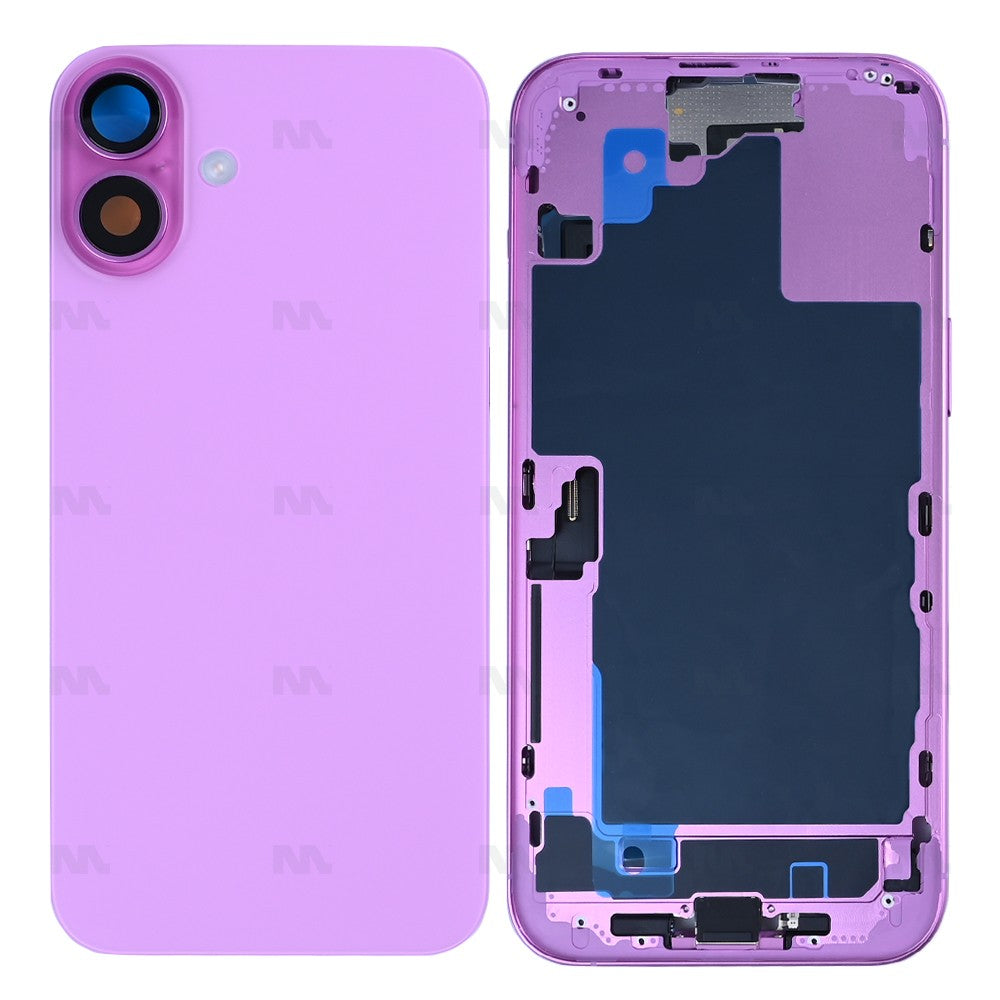 For iPhone 16 Plus Complete Housing Incl. All Small Parts Without Battery And Back Camera Pink