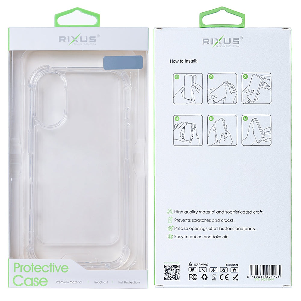 Capa Anti-Estouro Rixus Para Samsung Galaxy S25 Edge Transparente - Estojo Protetor Substituição