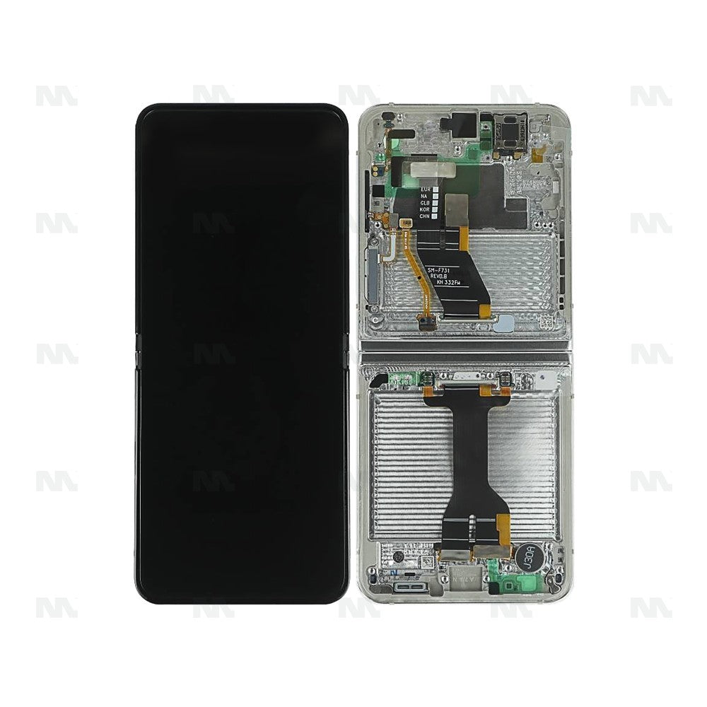 Samsung Galaxy Z Flip5 F731B Display And Digitizer With Frame Cream Service Pack