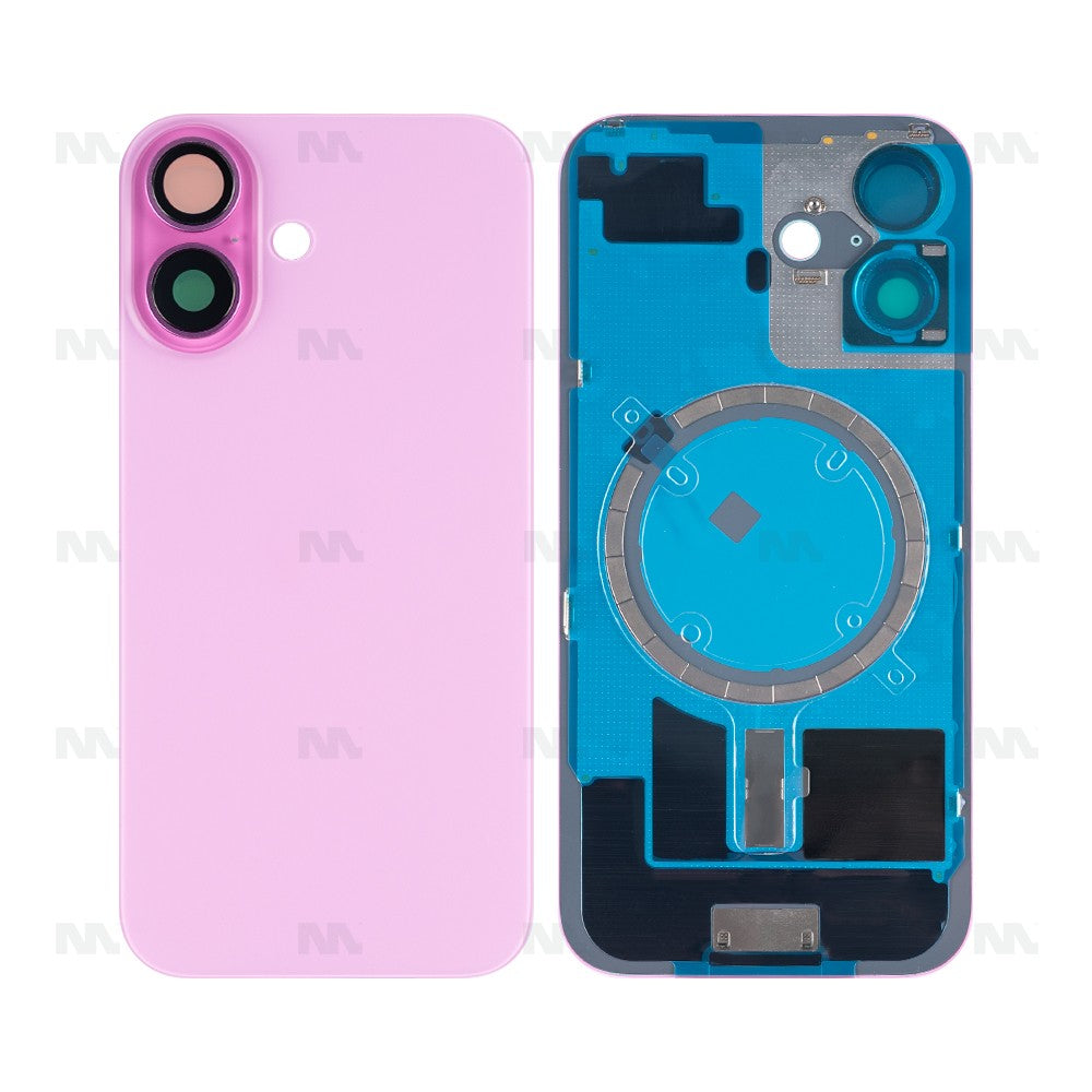 For iPhone 16 Extra Glass Without NFC, Enlarged Camera Frame Pink