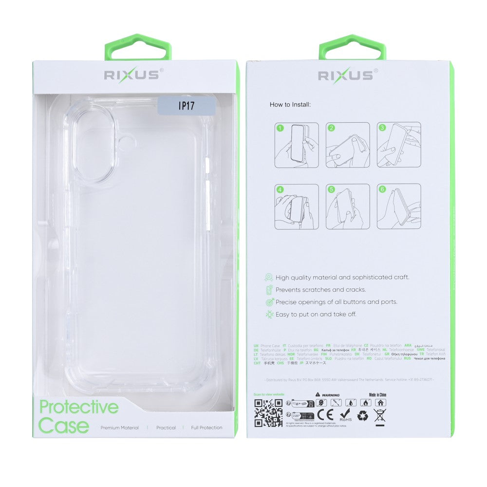 Capa Antirruptura Rixus Transparente para Apple iPhone 17 - Estojo Protetor Substituição