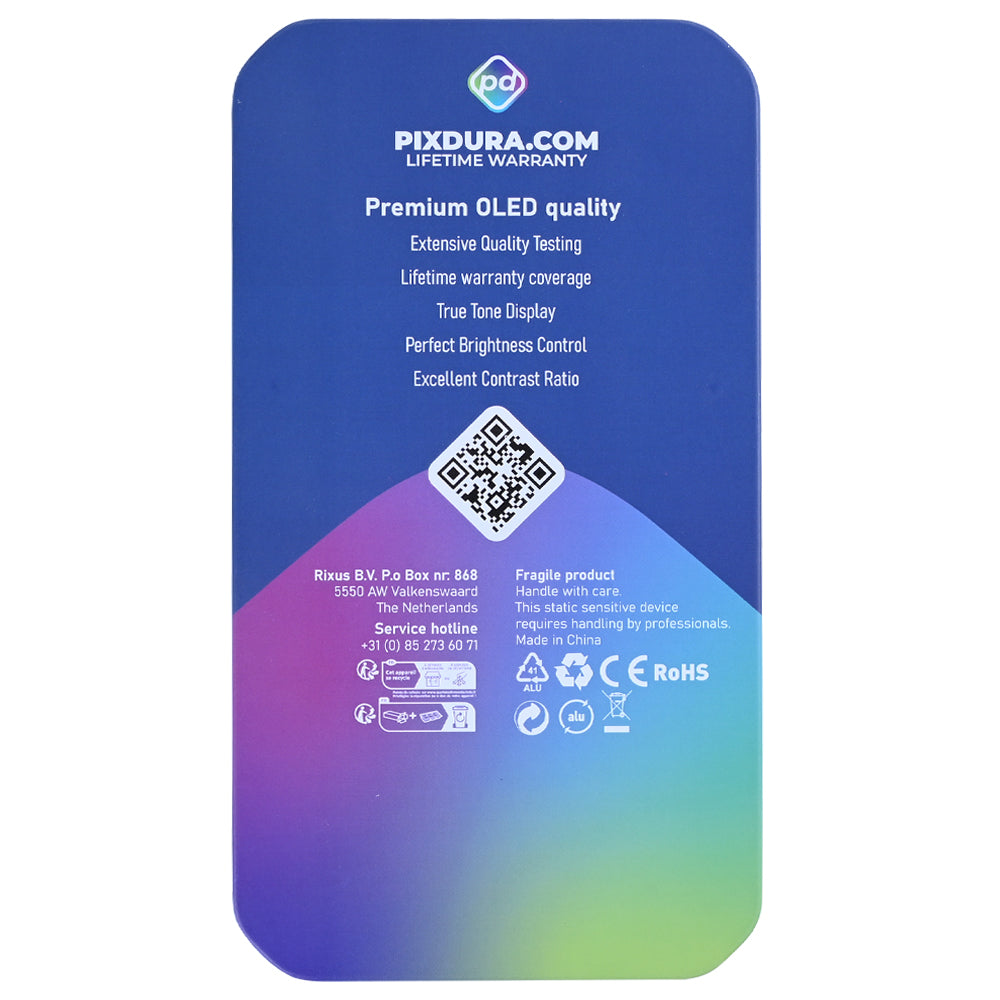 PIXDURA For iPhone 16 Pro Display And Digitizer Soft-OLED Premium (IC Removable) (120Hz)