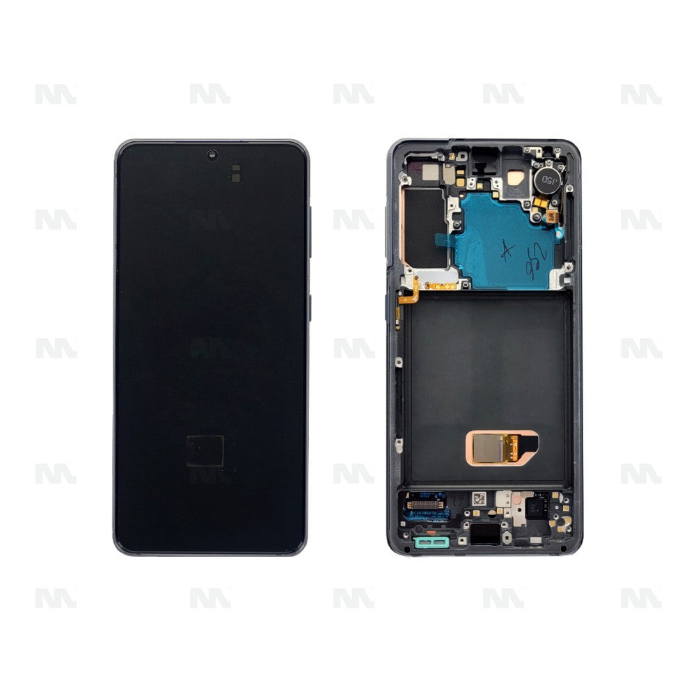 Samsung Galaxy S21 5G G991B Display And Digitizer With Frame Phantom Grey Without Camera Service Pack