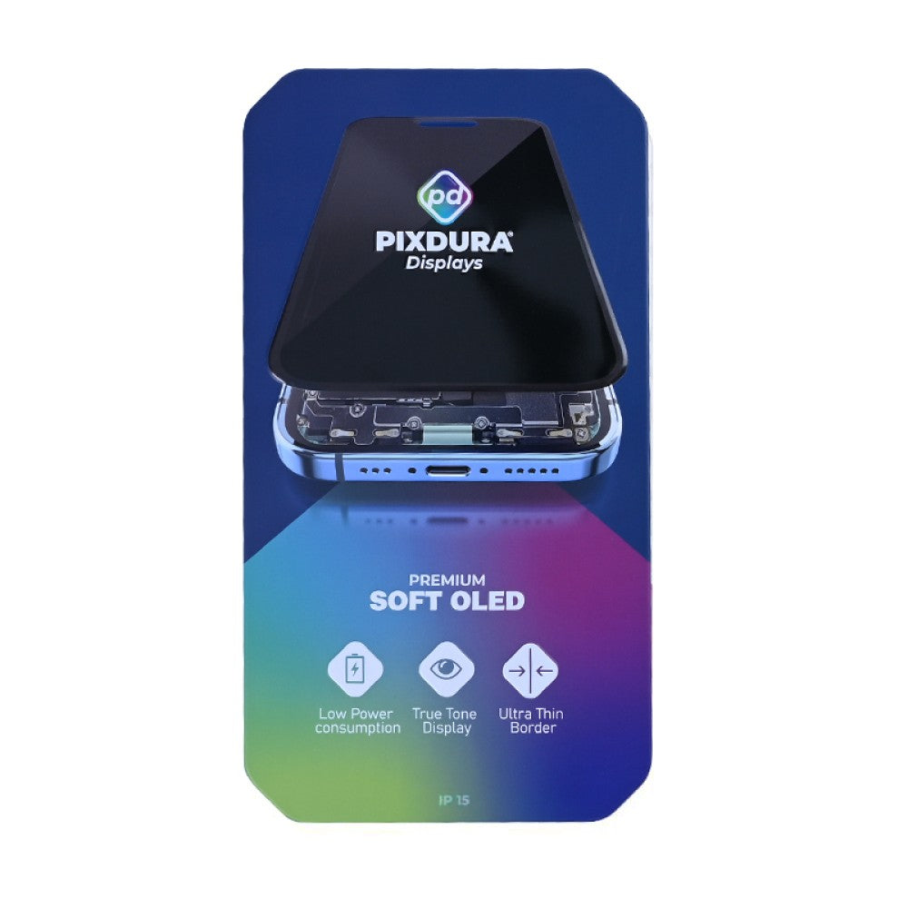 PIXDURA For iPhone 15 Display And Digitizer Soft-OLED Premium (IC Removable)