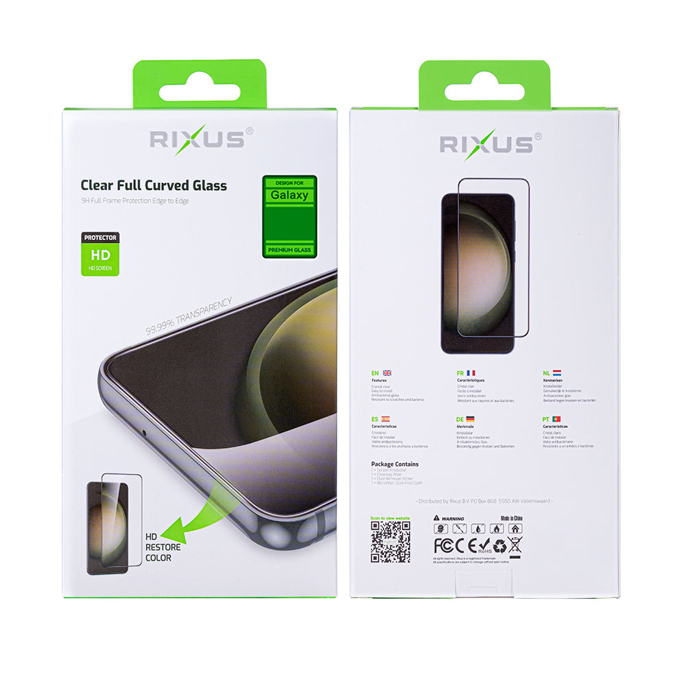 Rixus Clear HD Full Curved Edge Tempered Glass For Samsung Galaxy A16, A17, A26