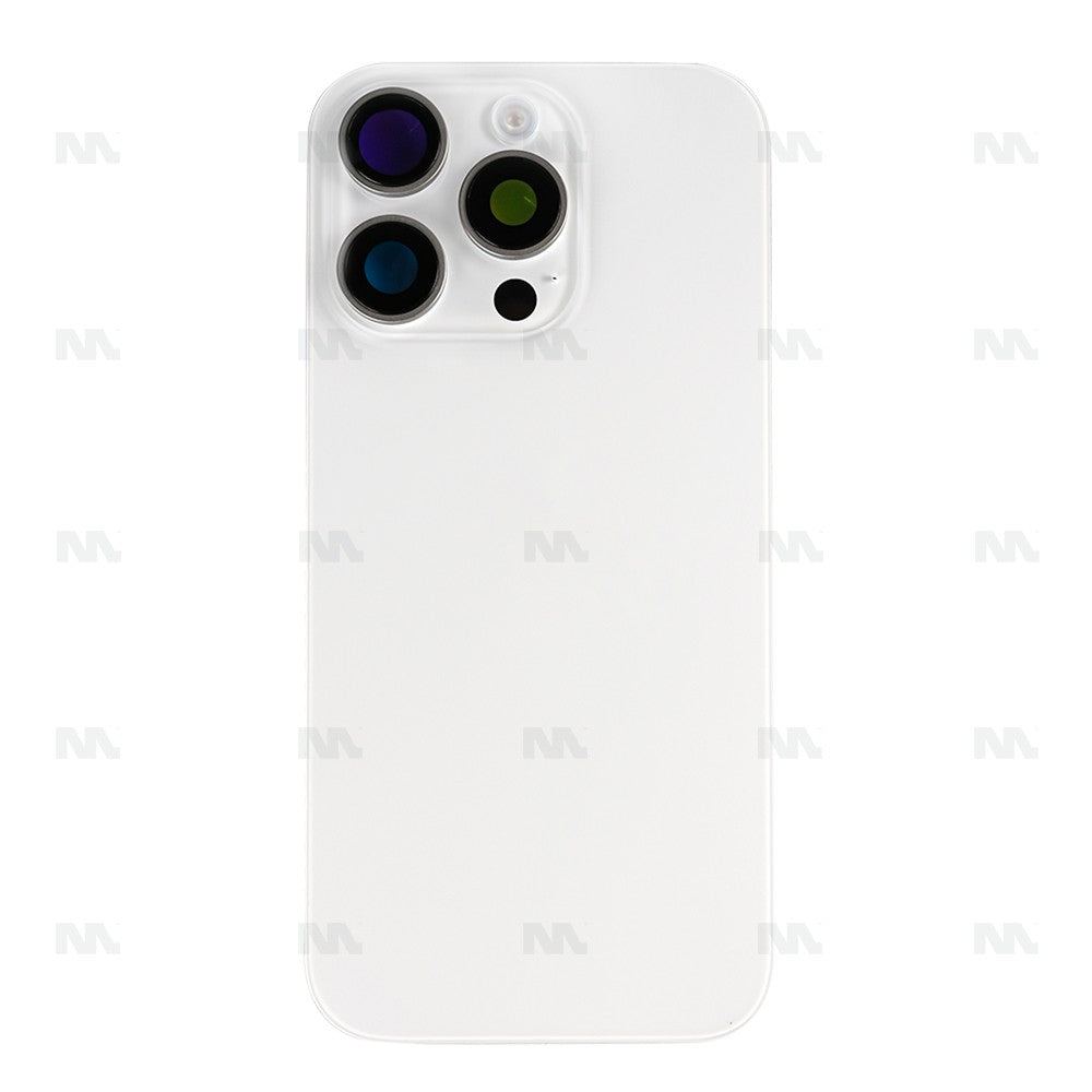 Verre Supplémentaire pour iPhone 16 Pro Max avec NFC, Cadre Caméra Agrandi, Pièce de Rechange en Titane Blanc