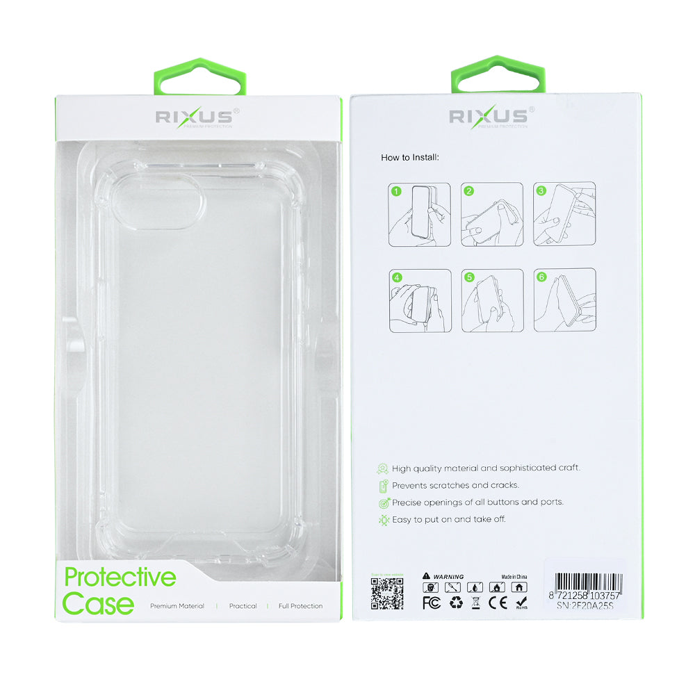 Rixus Anti-Burst Case For Apple iPhone 16e Transparent