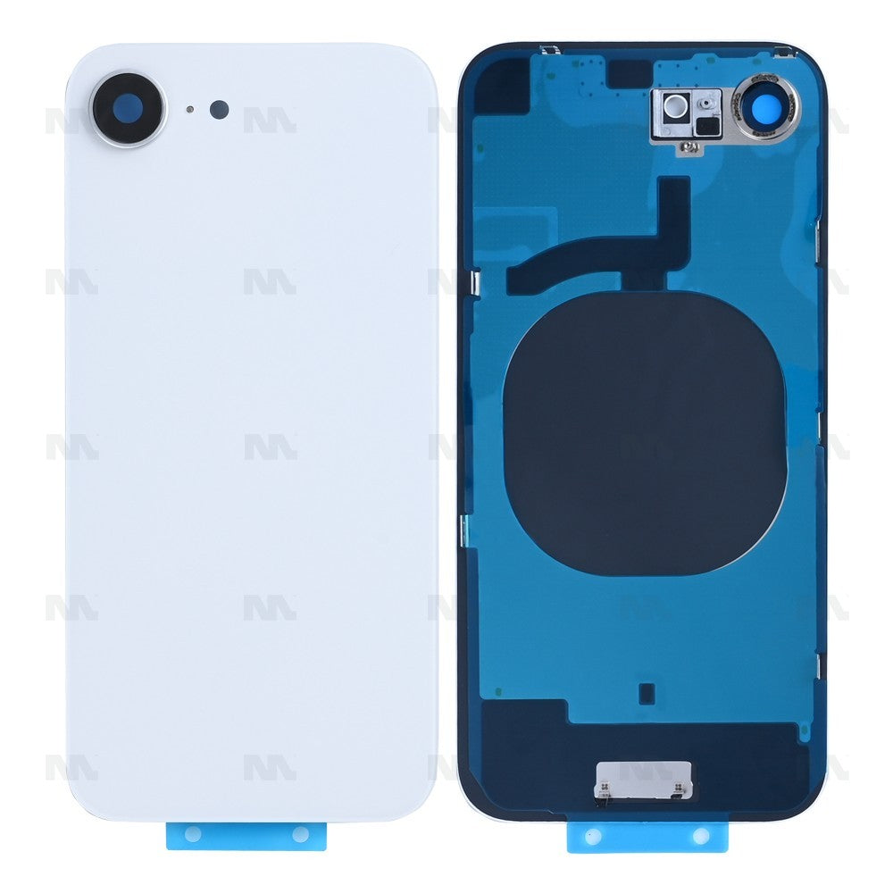 Cristal Extra para iPhone 16e Sin NFC, Marco de Cámara Ampliado Blanco, Repuesto de Vidrio