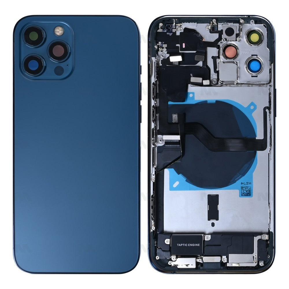 For iPhone 12 Pro Max Complete Housing incl. All Small Parts Without Battery Pacific Blue
