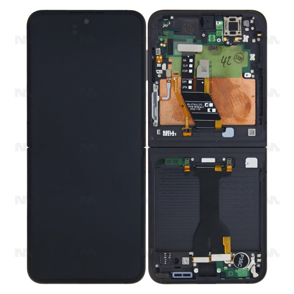 Samsung Galaxy Z Flip6 F741B Display And Digitizer With Frame Absolute Black Service Pack