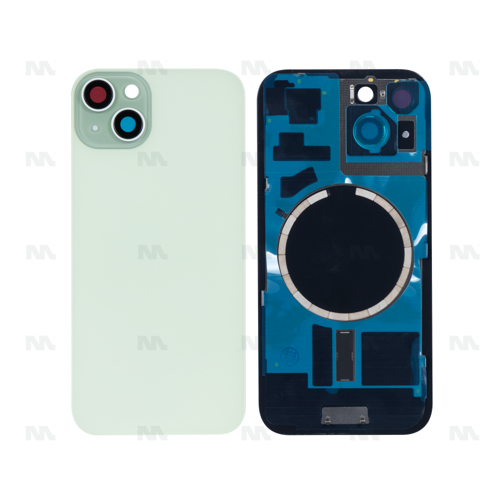 Vidro Extra para iPhone 15 Plus com Moldura de Câmera Ampliada Verde Compatível Peça de Reposição