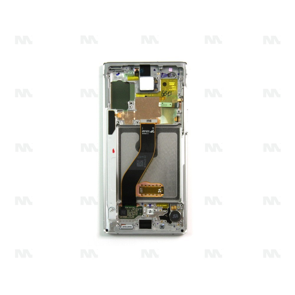 Samsung Galaxy Note 10 N970F Display And Digitizer With frame Aura White Service Pack