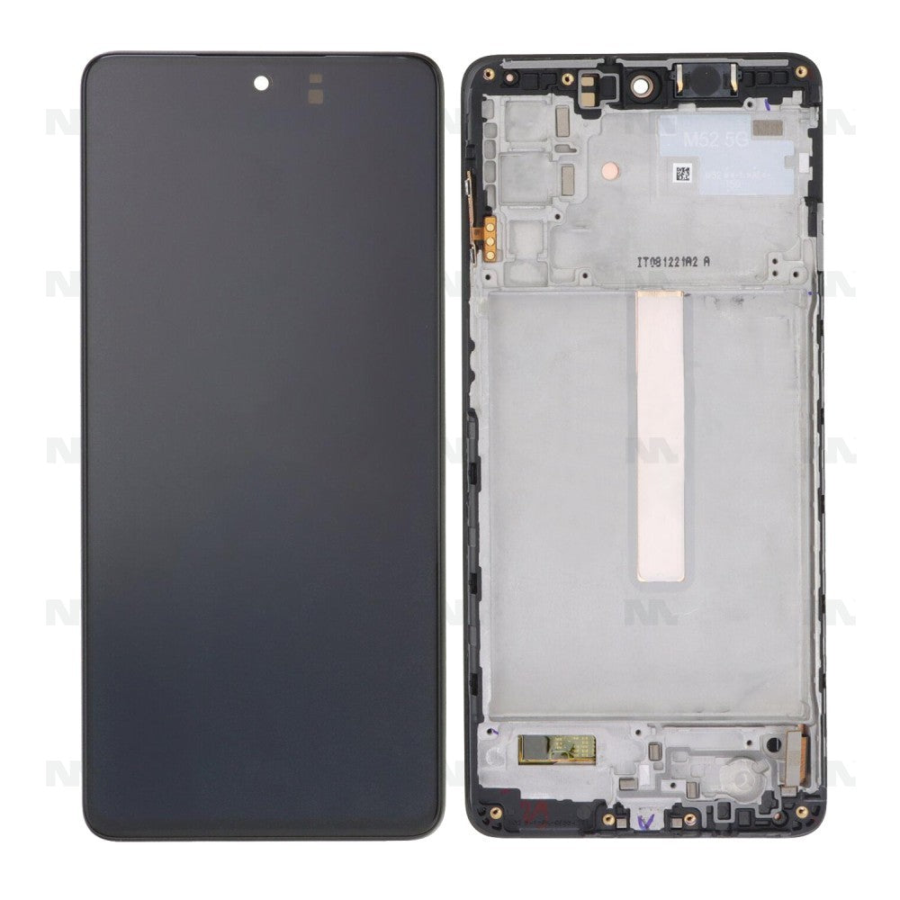 Samsung Galaxy M52 5G M526B Display And Digitizer With Frame Blazing Black SOFT-OLED