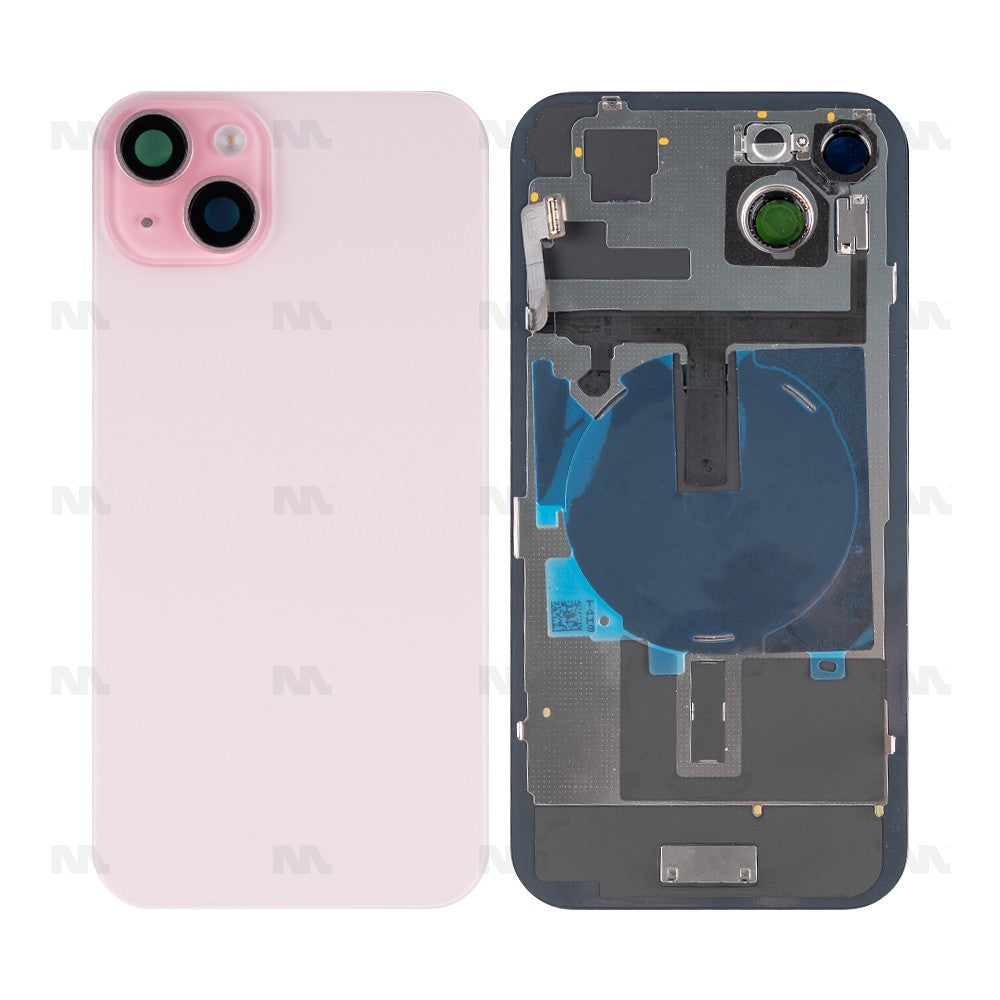 For iPhone 15 Extra Glass With NFC, Enlarged Camera Frame Pink