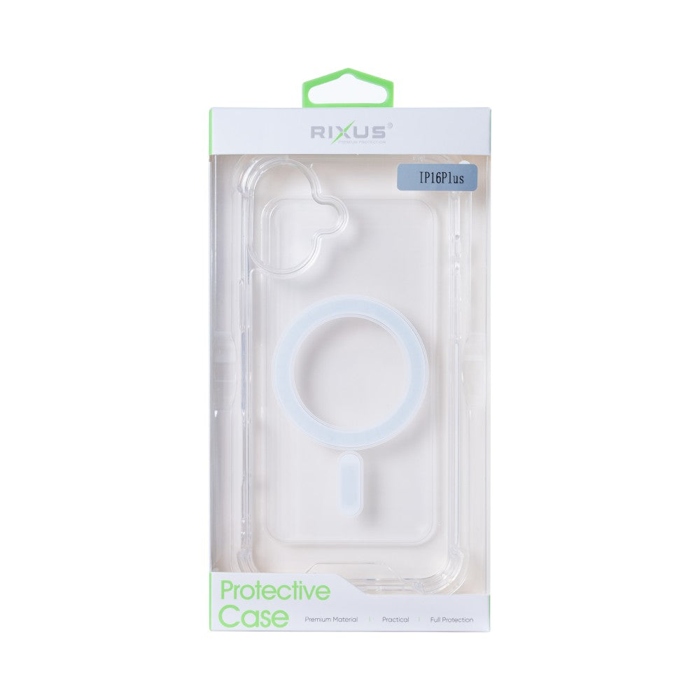 Rixus Anti-Burst Case With MagSafe For Apple iPhone 16 Plus Transparent