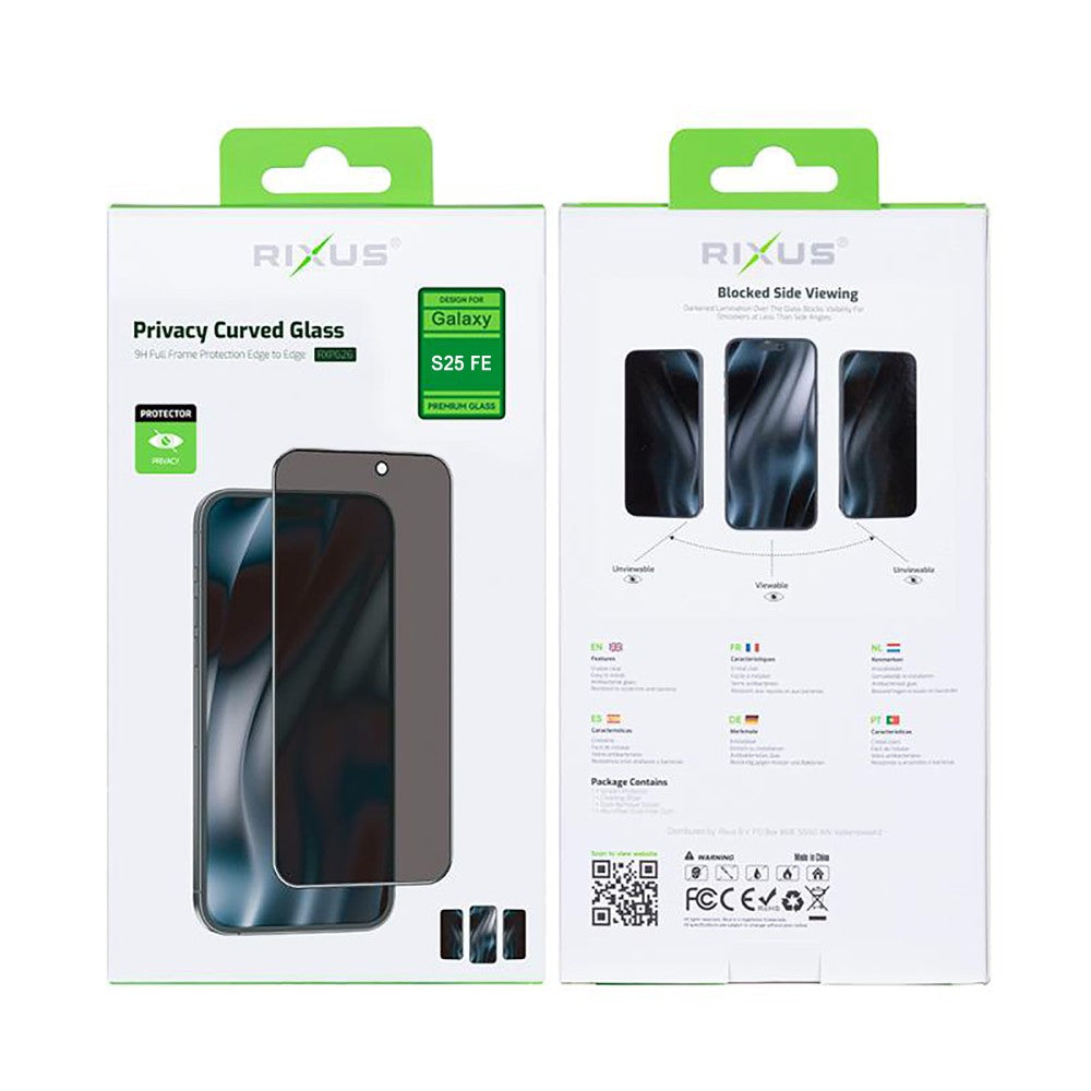 Rixus Privacy Ultra Line Tempered Glass For Samsung Galaxy S25 FE