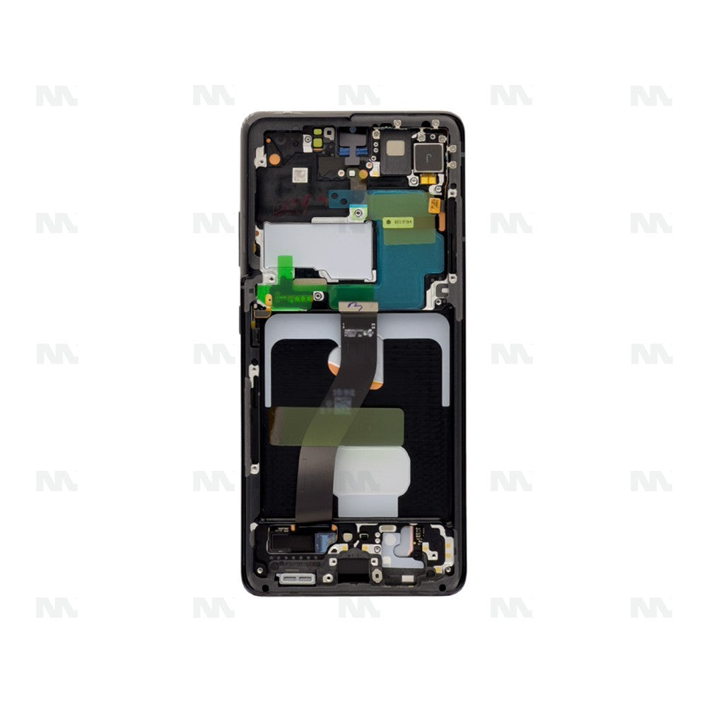 Samsung Galaxy S21 Ultra 5G G998B Display And Digitizer With Frame Phantom Black Service Pack