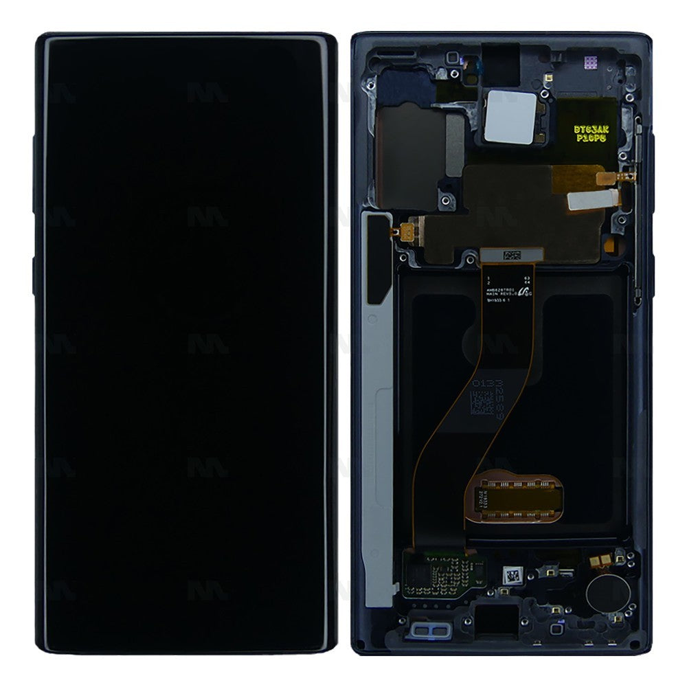 Samsung Galaxy Note 10 N970F Display And Digitizer With Frame Aura Black Service Pack