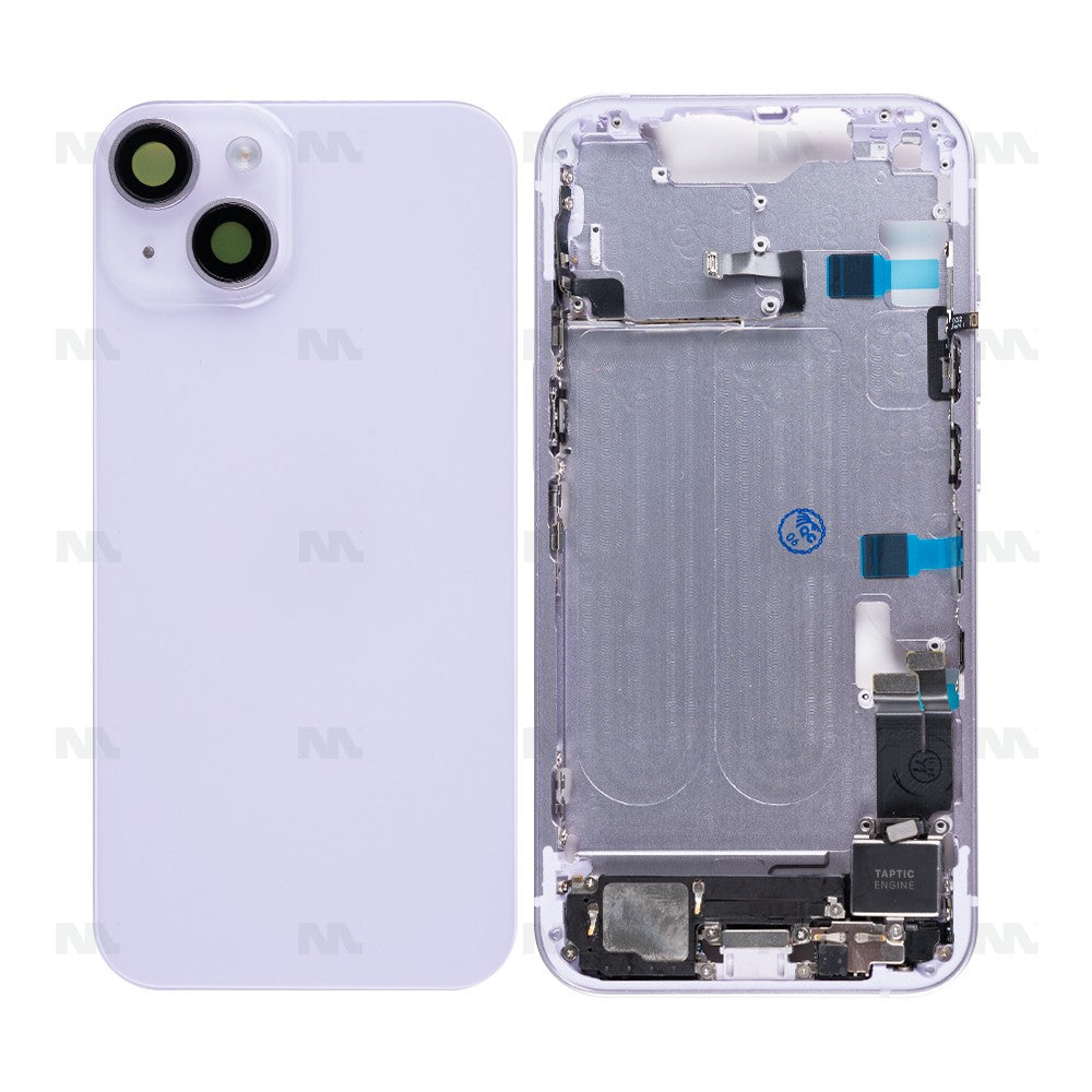For iPhone 14 Complete Housing Incl. All Small Parts Without Battery And Back Camera Purple