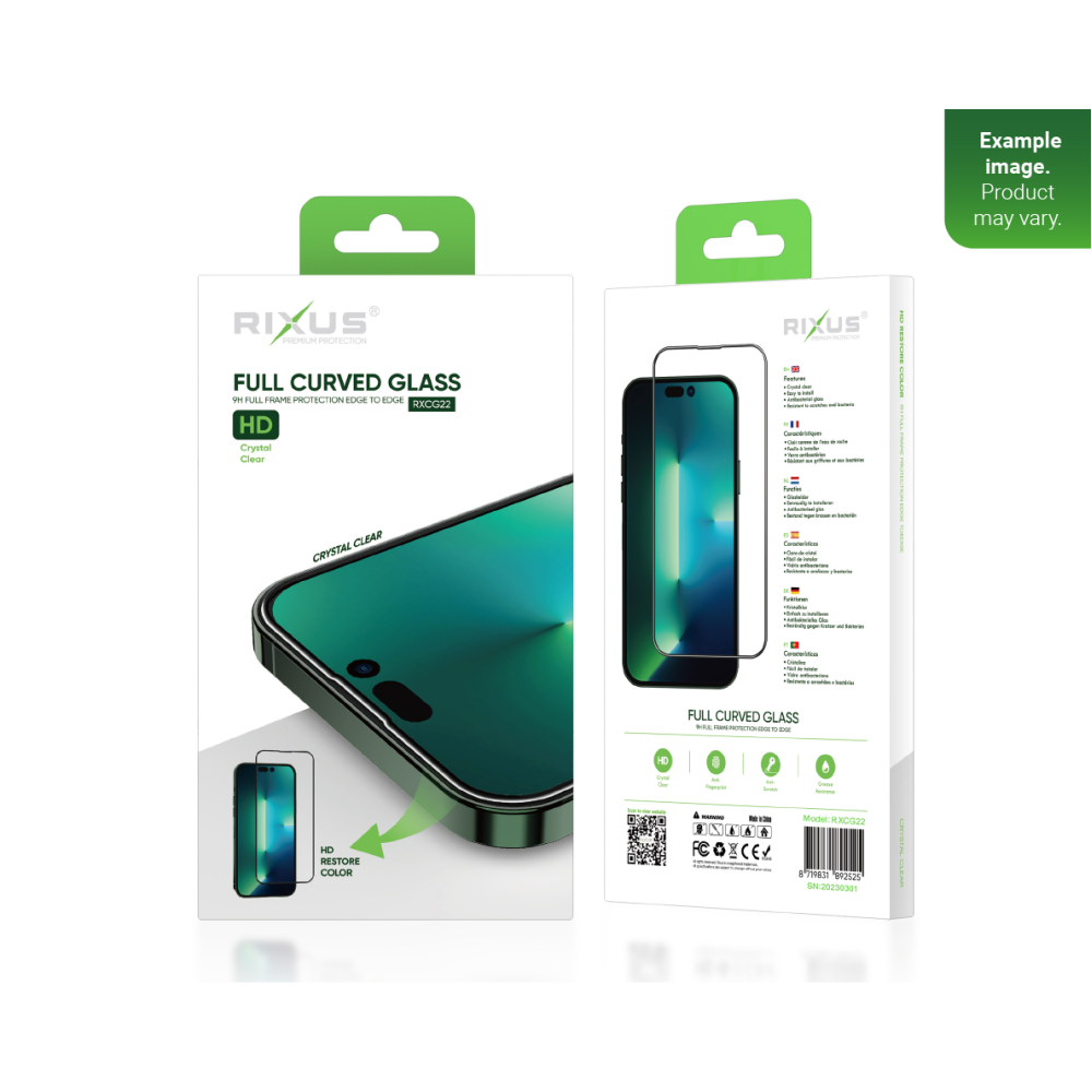 Rixus Clear HD Full Curved Edge Tempered Glass For Apple iPhone 14 Pro