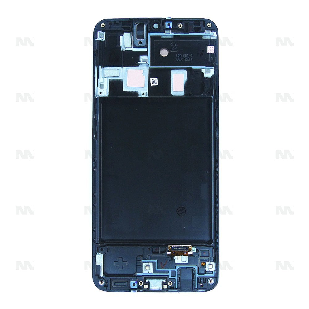 Samsung Galaxy A20 A205F Display And Digitizer With Frame Black Service Pack