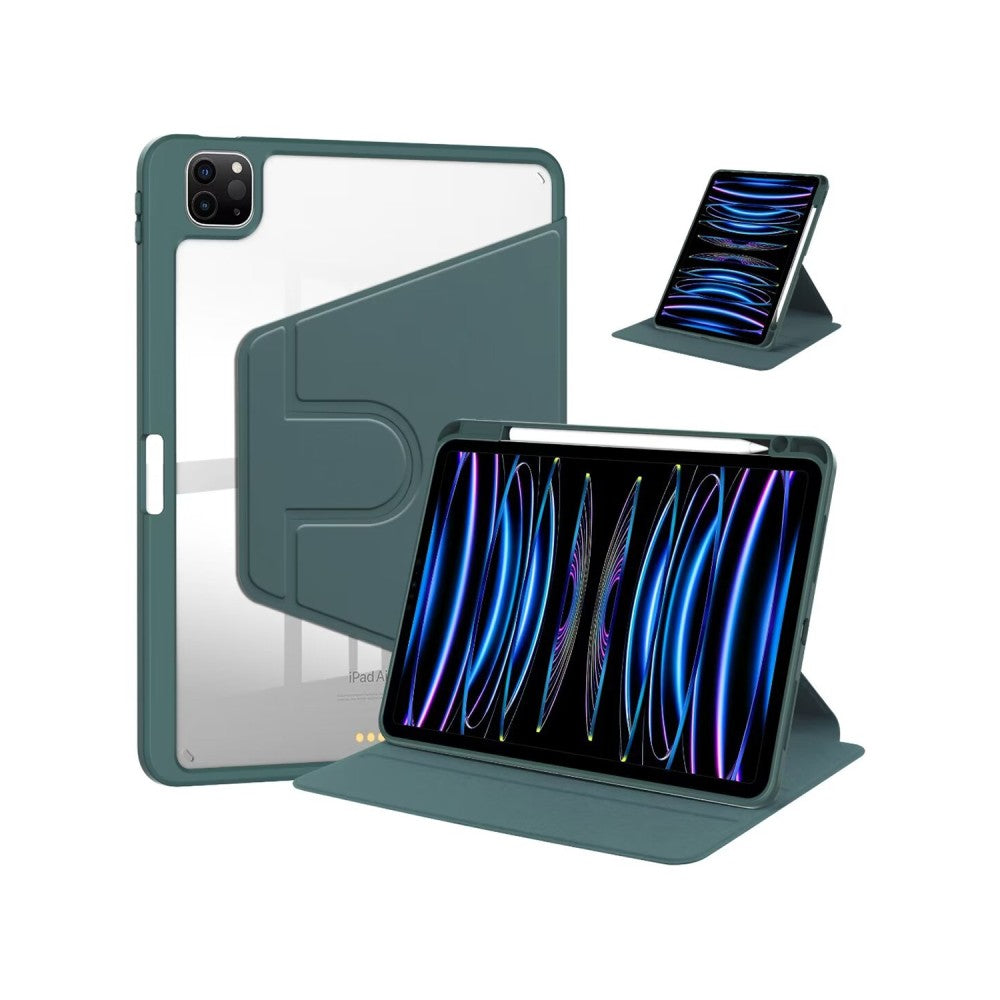 For iPad 10.2, 10.5 PU Leather Protective Case Midnight Green