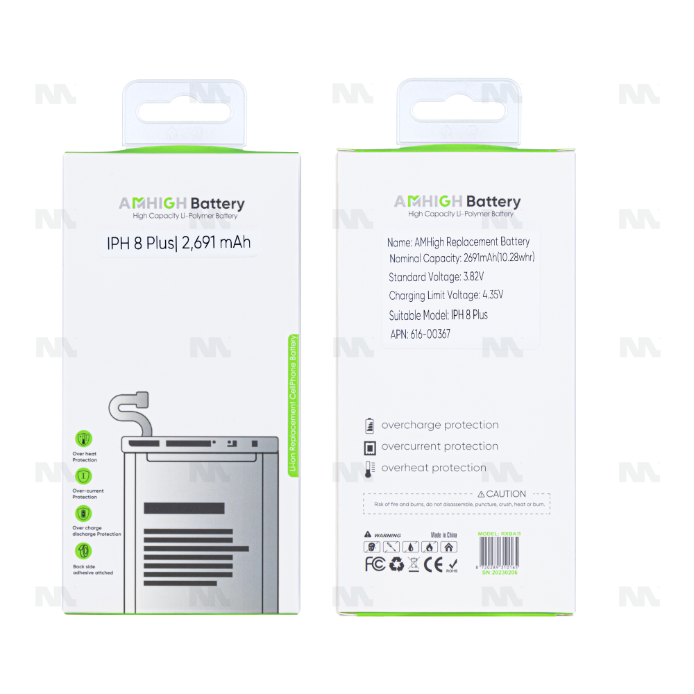 Bateria para iPhone 8 Plus com Chip ZY, Peça de Reposição Original, Bateria Substituta